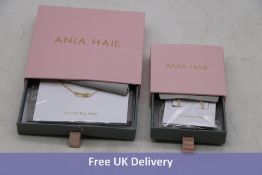 Two Ania Haie items to include 1x Glam Interlock Necklace, Sterling Silver and 1x Glam Crawler Stud