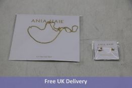 Two Ania Haie items to include 1x Snake Chain Necklace, Sterling Silver and 1x Modern Chain Stud Ear