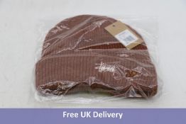 Two Stussy Basic Cuff Beanie, Brick, One Size