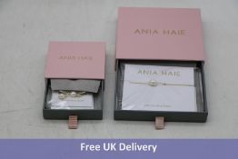 Two Ania Haie items to include 1x Pearl Bracelet, Sterling Silver and 1x Pearl Mini Hoop Earrings, S