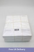 Three Cambridge Stripe 500 Thread Count Double Duvet Sheet Sets with Cotton Satin Stripe, White, 230