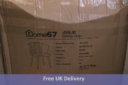 Two Home 67 Julie Velvet Dining Chairs, Anthracite. Box damaged