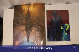 Two Displate Magnetic Posters to include 1x Fantasy Scene, 26.6" x 18.9", 1x Fantasy Figure,17.7 x 1