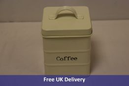 Twelve Harbour Housewares Coffee Canister With Lid, Cream