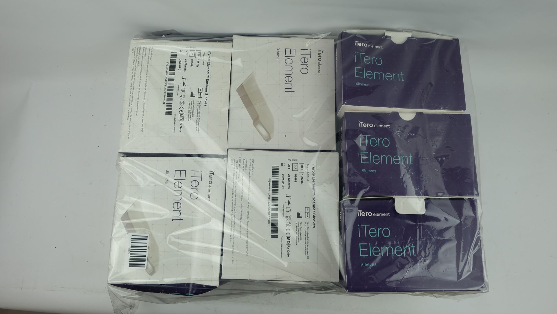 Seven Boxes of iTero Element Scanner Sleeves, Each Box Containing 25 Sleeves, BBE 21/01/2025