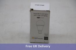 Five Meross Smart WiFi LED Bulbs with Colour Changing, 810 Lumens, Works with Apple Home Kit