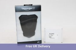 Two Triumph Parts to include 1x Aux Power Socket, A9820089, 1x Tank Pad Rubber, A9798039