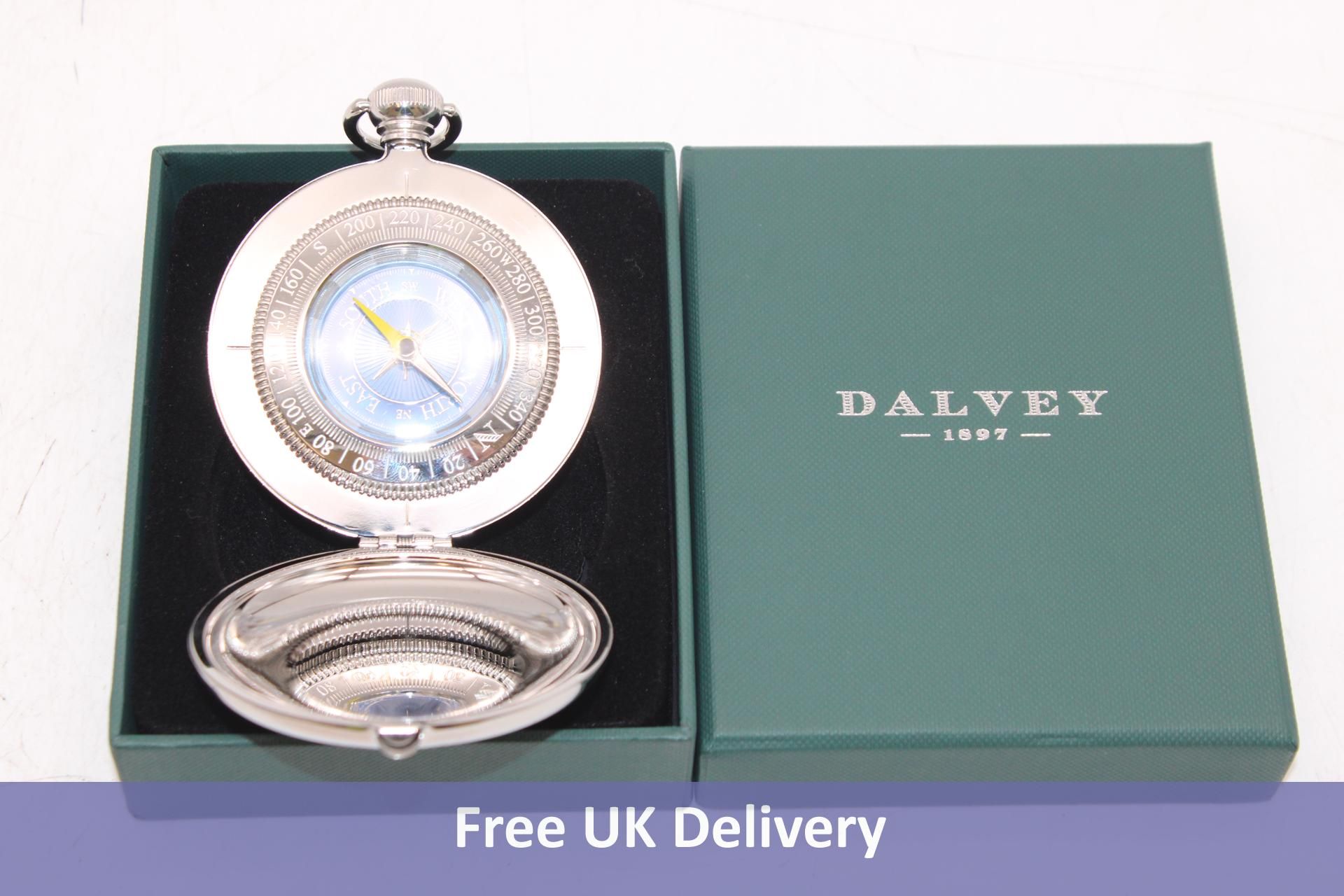 Dalvey Blue Mother of Pearl Voyager Compass, Silver