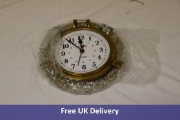 Ship Time Quartz and Brass Clock, Gold/White