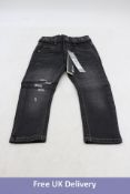 IKKS Kid's Viking Rocker Typo Jeans, Washed Black, Size 2A
