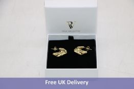 Paul Valentine Women's Liquida Hoop Earrings, 14K Gold Plated