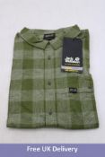 Jack Wolfskin Men's Checked Highlands Shirt, Green, UK XXL