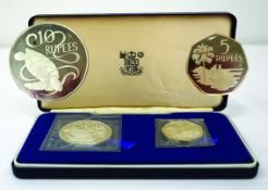 1974 Seychelles 10 & 5 Rupee Proof Set