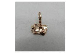Pandora Love You 789369C01 Infinity Heart Charm Pendant 14K Rose Gold Plated Alloy and Cubic Zirconi