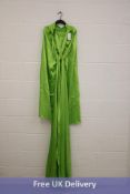 Yaura Cape Detail Wide Leg Plunge Jumpsuit, Lime Green, UK 8