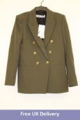 ZARA Tailored Buttoned Blazer BNWT, Olive, Size S