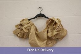 Two Yaura Tiered Sleeve Off Shoulder Crop Top Co-ord, Champagne Gold, 1x UK 6, 1x UK 8