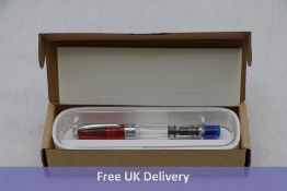 TWSBI Diamond 580 Piston Filling Broad Nib Fountain Pen, Red/White/Blue