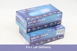 Two Packs of MICROFLEX 93-833 Disposable Nitrile Gloves, Ergoform, Size L, 100x per Packs, Expiry 12