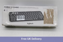 Two Logitech Peeble 2 Combo Packs, Wireless Mouse & Keyboard, Black, Untested. Box damaged