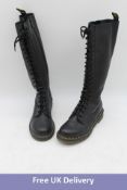 Dr. Martens 1B60 Soft Virginia Leather Knee-high Zipper Boots, 20-Eye, UK 5, Black. Used, Excellent