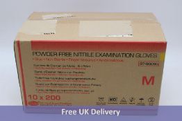 Ten Boxes of Powder free Nitrile Examination Gloves 97-96095 Non Sterile 200, Size M