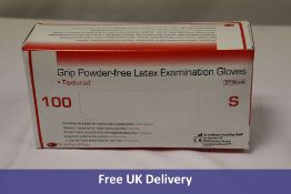 Ten DE Healthcare Grip Powder-Free Latex Examination Gloves, Textured, Small, 100 Pack. Expiry 04/20