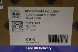 One-hundred Nexus Moulded 32mm 1 Gang Surface Box, White