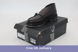 Massimo Dutti Leather Monk Shoes, Dark Brown, UK 8. Box damaged