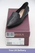 Carvela Women's Landed Leather Flats, Black, Size 39. Box damaged