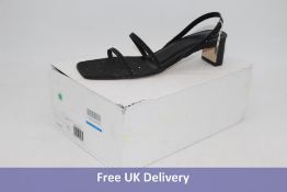 By Far Women's Renata Glittered Leather Slingback Sandals, Black Size 41