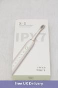Six IPX7 ZD-X2 Rechargeable Electric Sonic Toothbrushes Each with 4 Dupont Toothbrush Heads, White