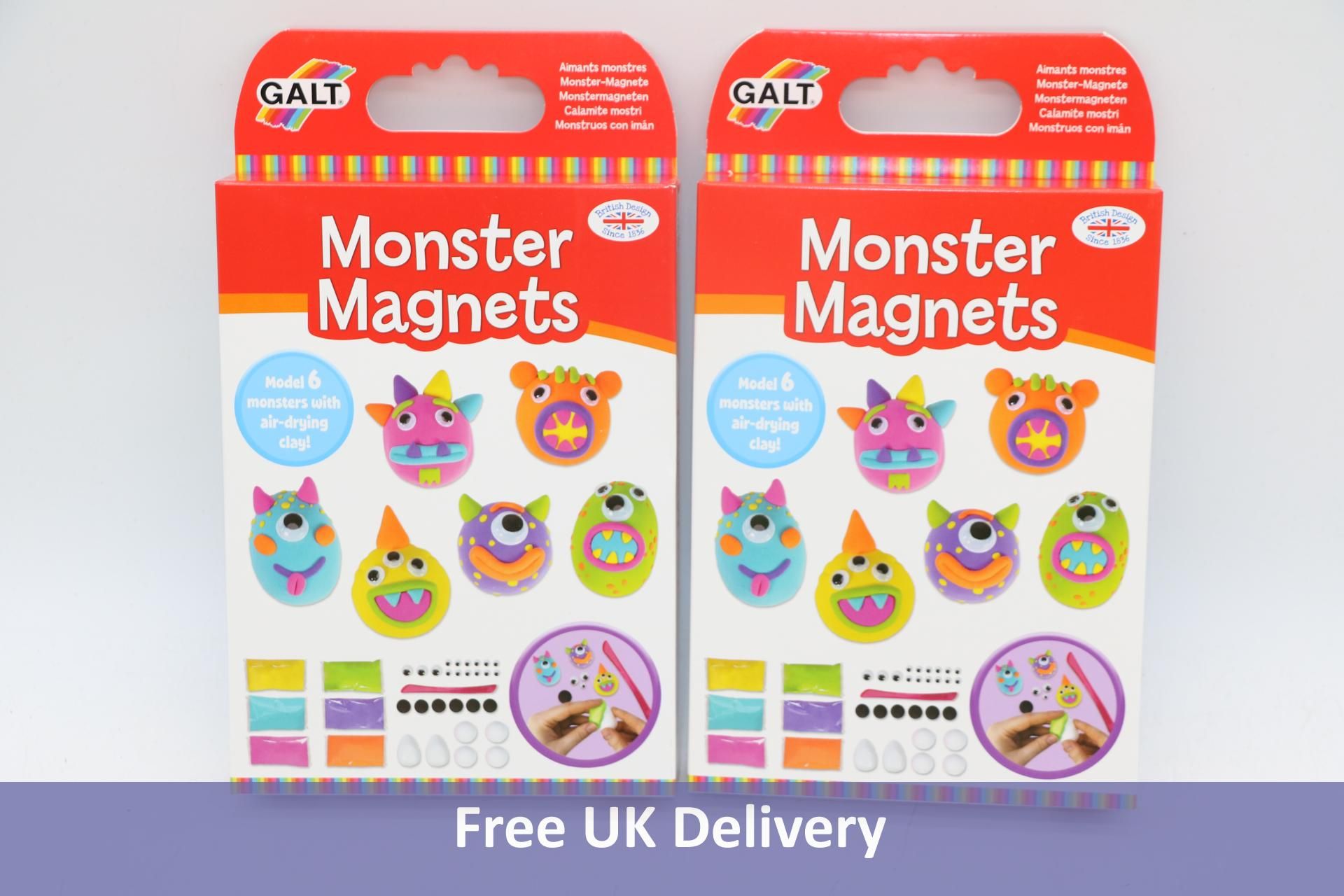 Twelve James Galt Monster Magnets Craft Kits