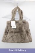 Rino & Pelle Women's Faux Fur Daan Big Shopper Bag, Fungi, One Size