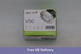 Six JCC V50 7W IP65 Fire Rated LED Dimmable Fixed Downlight, 3000K/4000K CCT, Brushed Nickel