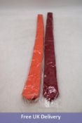 Five Frederick Thomas Men's Plain Burnt Wool Tie, Include 3x Maroon Burgundy, 2x Orange