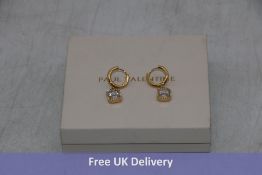 Two Paul Valentine Jewellery items to include 1x Pavé Emerald Huggies 14K Gold Plated Earrings, 1x P
