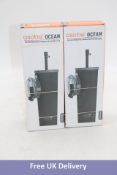 Two Asobu Ocean Vacuum Insulated Tumbler Leak Proof, Black/Grey, 810ml