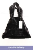 Rino & Pelle Women's Faux Fur Daan Big Shopper Bag, Black, One Size