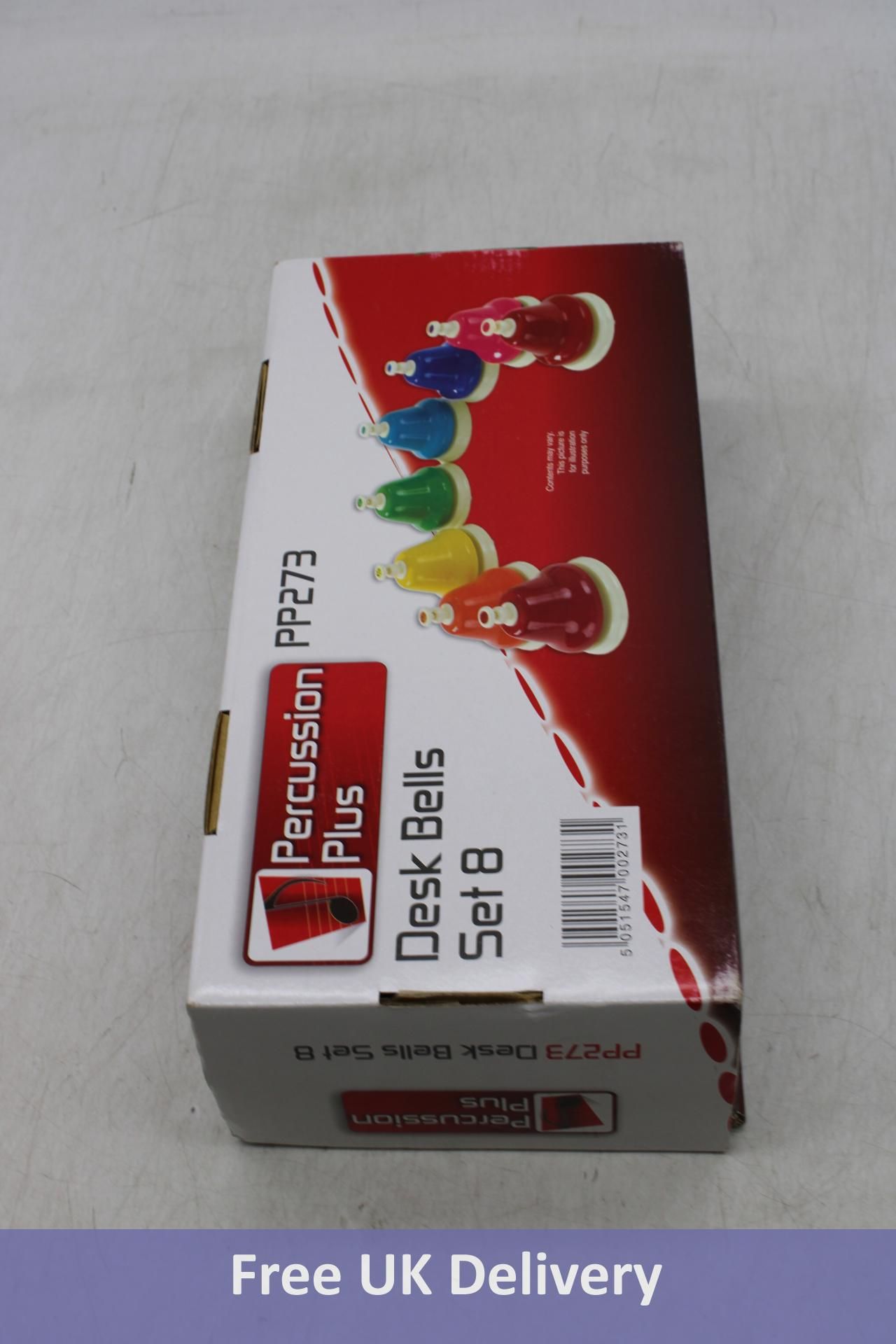 Three boxes of Percussion Plus Set of 8 colour desk bells, Mixed Colours