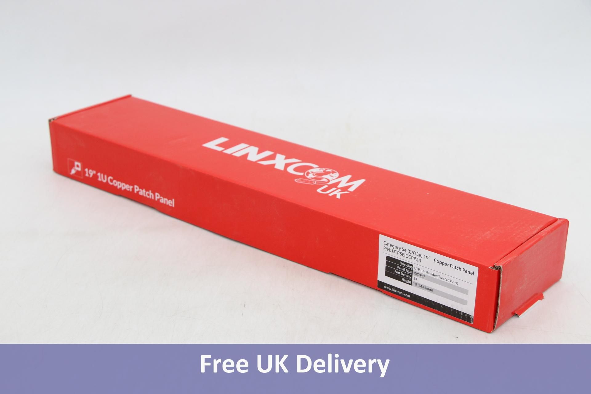 Five Linxcom 19" Copper Patch Panel, Category 5e Cat5e, 24 Port