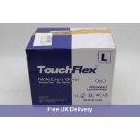 Ten boxes Touch Flex Nitrile Exam Gloves, Blue, Size L, 100 Gloves per Box