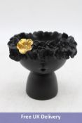 Twenty-four Chic Half Head Plant Pots, Black & Gold