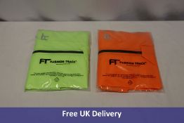 Ten Fashion Track Lightweight Waterproof Cycling Jacket with Back Pocket, 5x Yellow, 5x Orange, 4x L