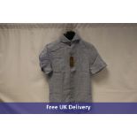 Stenstroms Men's Linen Short Sleeve Shirt, Blue, Large