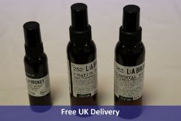 Six L:A Bruket Testers to include 4x Body Oil, 2x Deo Spray