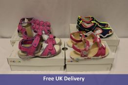 Twelve Pairs Of Geox Childrens Sandals to include 4x J S Roxanne B, 2x J S Roxanne A, 4x J S Haiti G