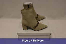 Ben de Lisi Women's Chain Link Suede Ankle Boot, Beige, UK 4
