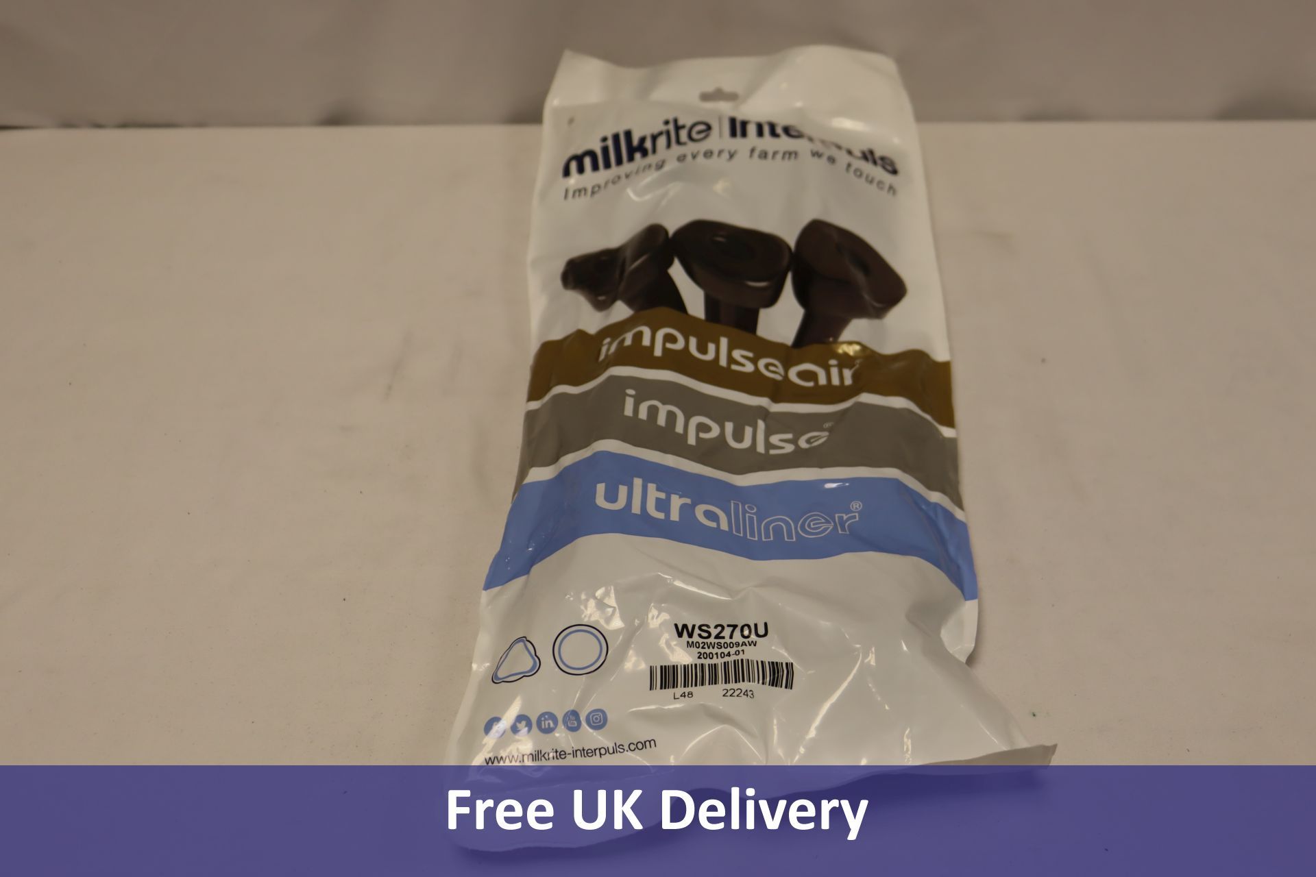 Three Milkrite Interpuls Ultraliner GEA Compatible Milk Liners, packs of 4, WS270U