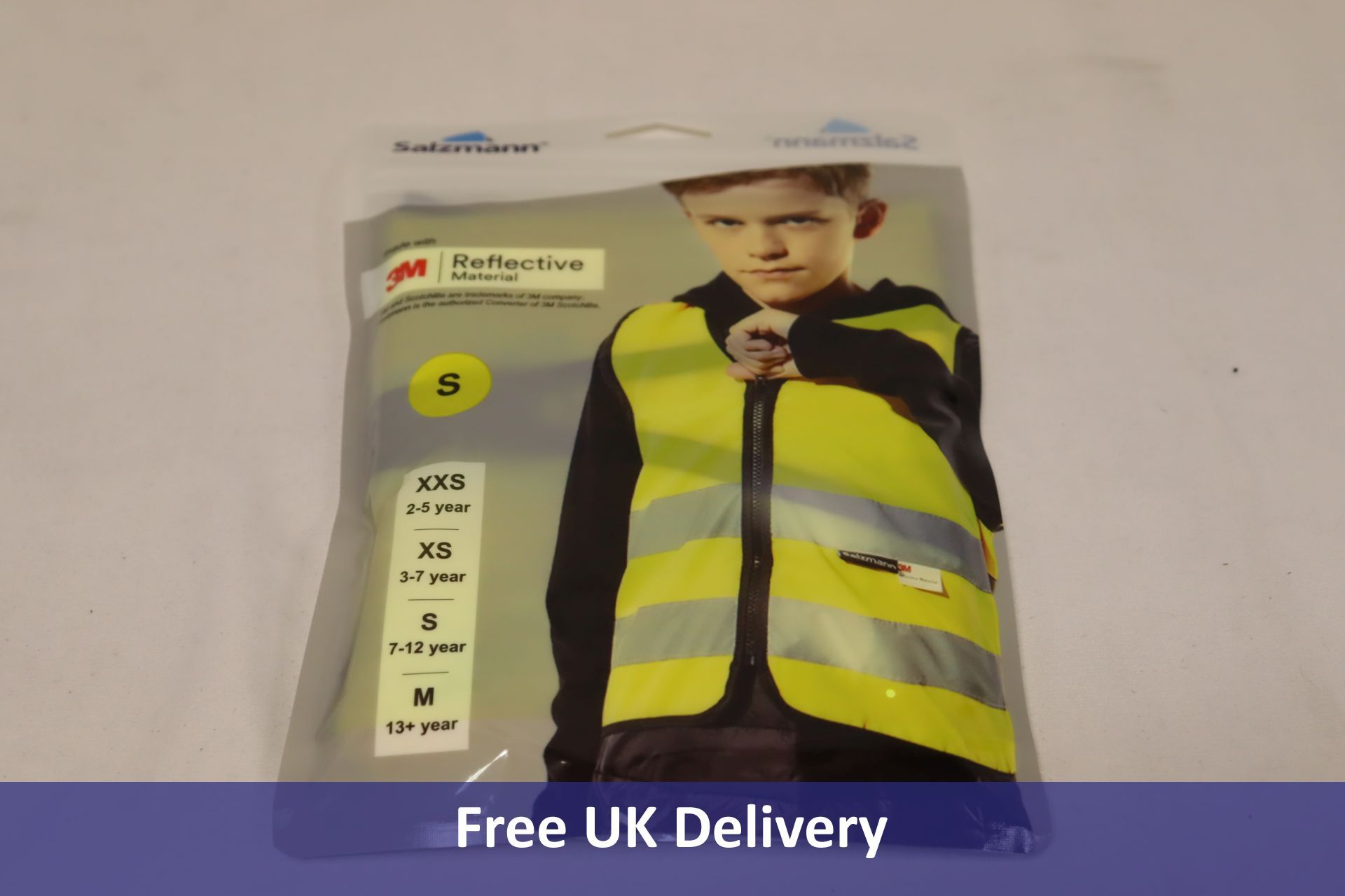 Ten Salzmann Children's 3M Reflective High Visibility Vests, Small, 7-12yr